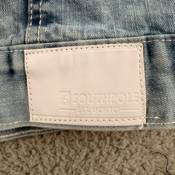 Vintage Southpole Denim Jacket Mens 5XB Blue Hooded Button Front Streetwear Y2K - Picture 9 of 13